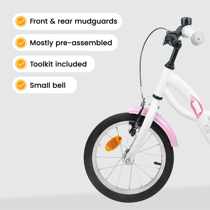 Bicicletă pentru Copii 14 Inci pentru 3-5 ani Alb WALTI
