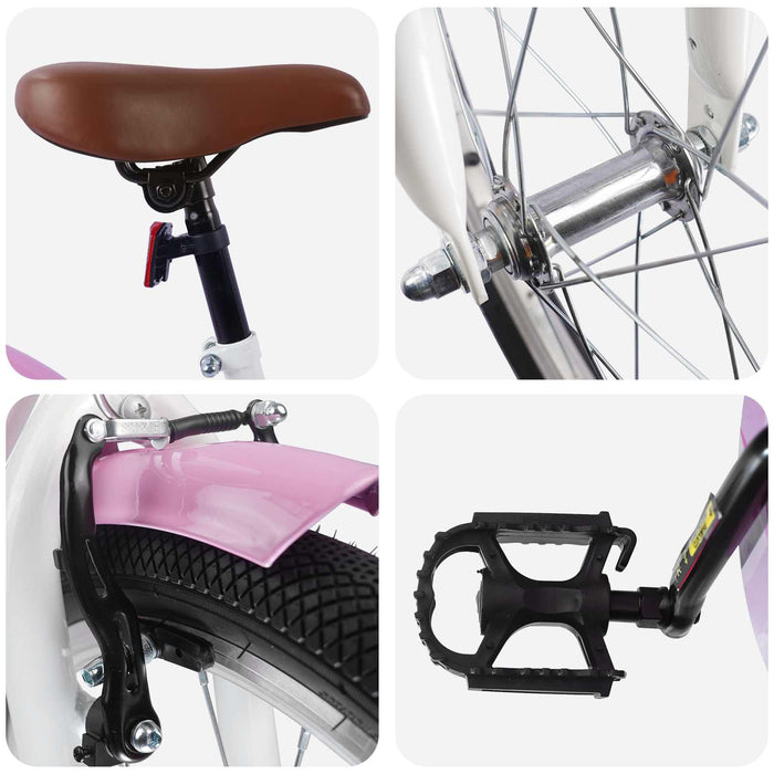 Bicicletă pentru Copii 18 Inci pentru 5-7 ani Alb - WALTI WALTI