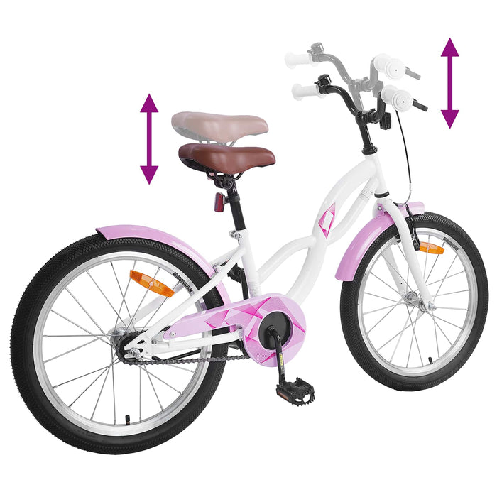 Bicicletă pentru Copii 18 Inci pentru 5-7 ani Alb - WALTI WALTI