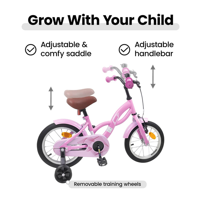 Bicicletă pentru Copii 16 Inci pentru 4-6 ani Roz deschis WALTI