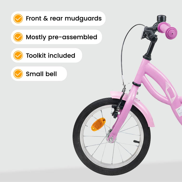 Bicicletă pentru Copii 16 Inci pentru 4-6 ani Roz deschis WALTI