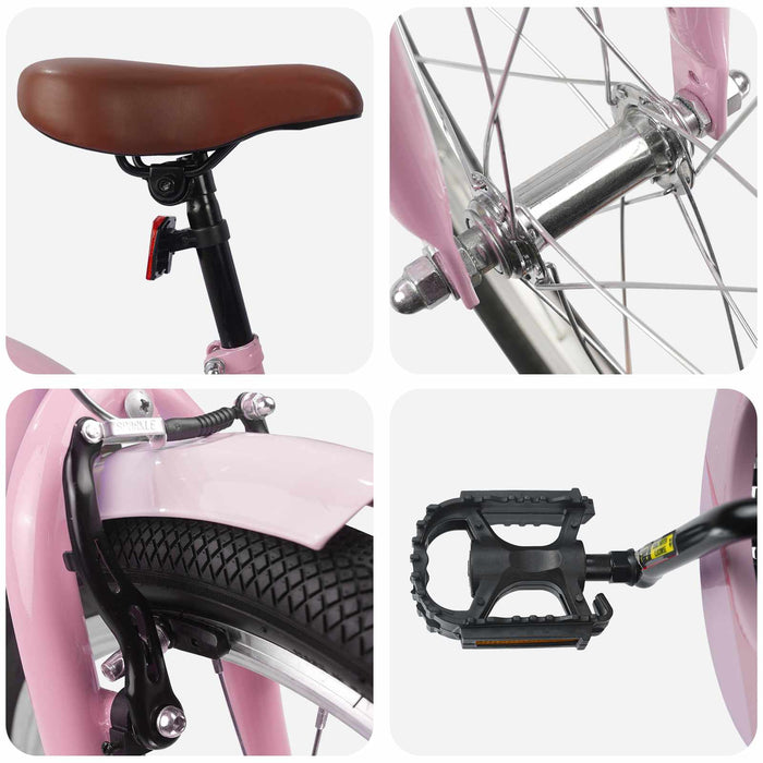 Bicicletă pentru Copii 20 Inci pentru 6-11 ani Roz deschis - WALTI WALTI
