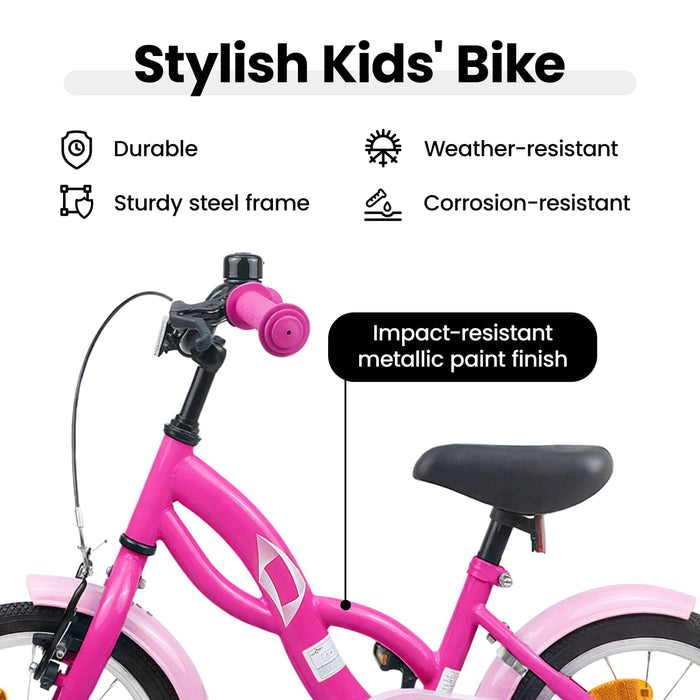 Bicicletă pentru Copii 12 Inci pentru 2-4 ani Roz închis WALTI