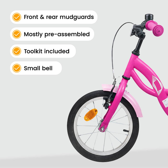 Bicicletă pentru Copii 12 Inci pentru 2-4 ani Roz închis WALTI