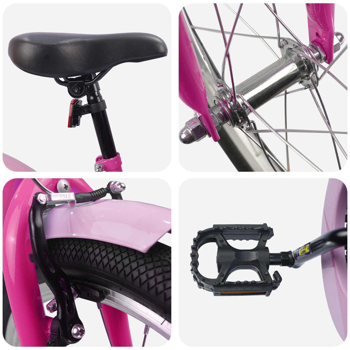 Bicicletă pentru Copii 18 Inci pentru 5-7 ani Roz închis - WALTI WALTI