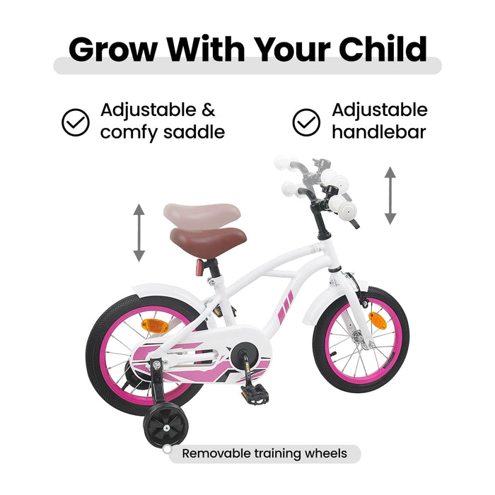 Bicicletă pentru Copii 14 Inci pentru 3-5 ani Alb WALTI