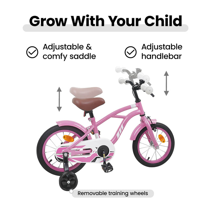 Bicicletă pentru Copii 16 Inci pentru 4-6 ani Roz deschis WALTI