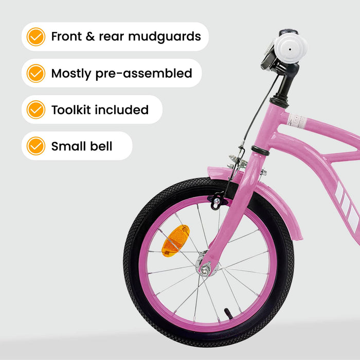 Bicicletă pentru Copii 16 Inci pentru 4-6 ani Roz deschis WALTI