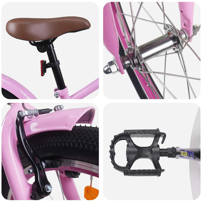 Bicicletă pentru Copii 18 Inci pentru 5-7 ani Roz deschis - WALTI WALTI