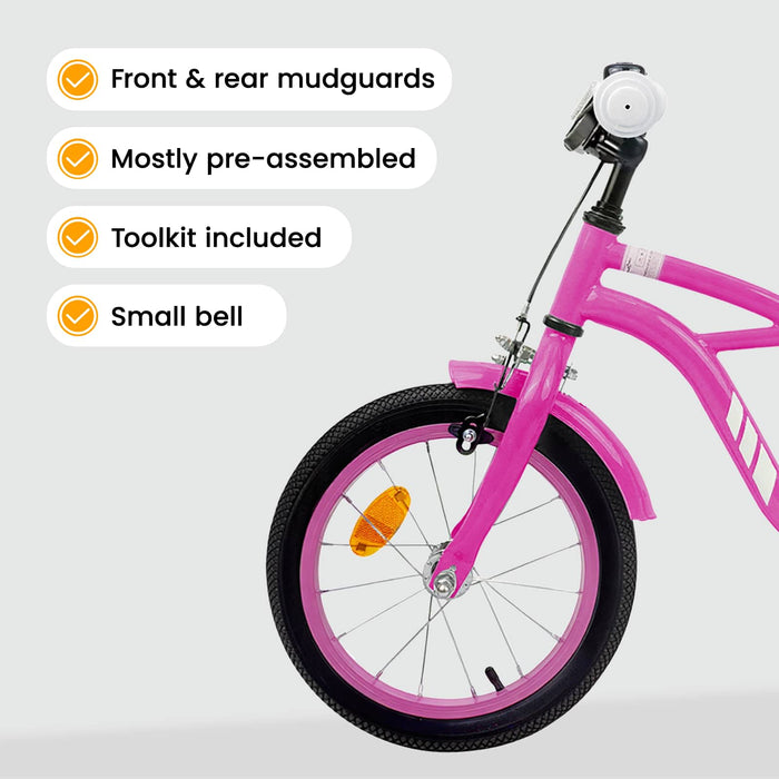 Bicicletă pentru Copii 12 Inci pentru 2-4 ani Roz închis WALTI