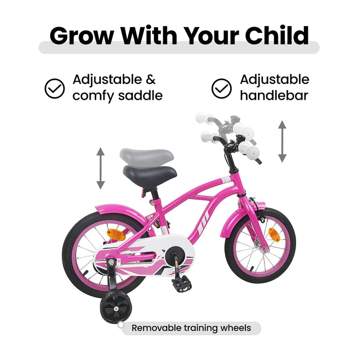Bicicletă pentru Copii 16 Inci pentru 4-6 ani Roz închis WALTI