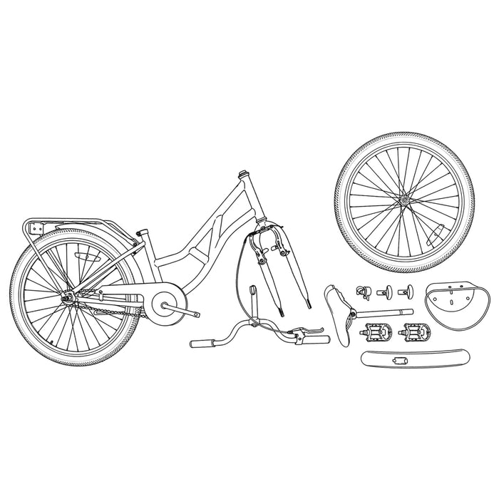 Bicicletă pentru Copii 24 Inci pentru 8-12 ani Alb - WALTI WALTI