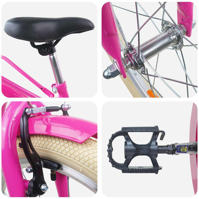 Bicicletă pentru Copii 24 Inci pentru 8-12 ani Roz închis - WALTI WALTI