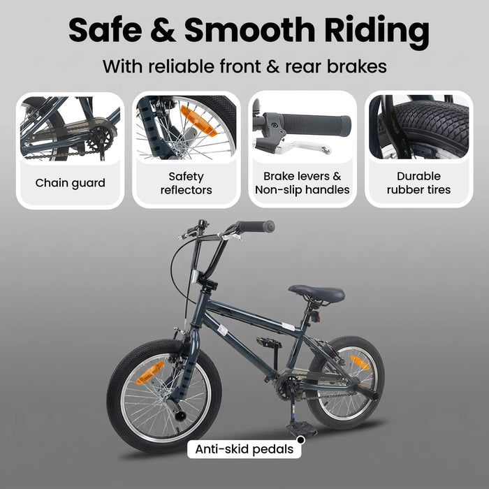 BMX 16 Inci pentru 5-8 ani Gri închis WALTI