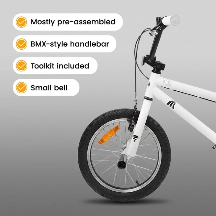 BMX 18 Inci pentru copiii de 7-10 ani Alb WALTI