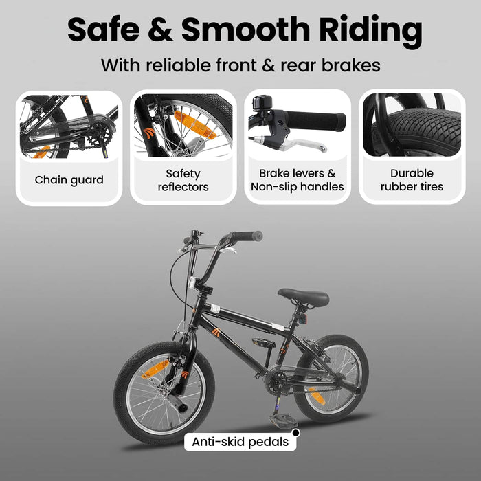 BMX 18 Inci pentru copiii de 7-10 ani Negru WALTI