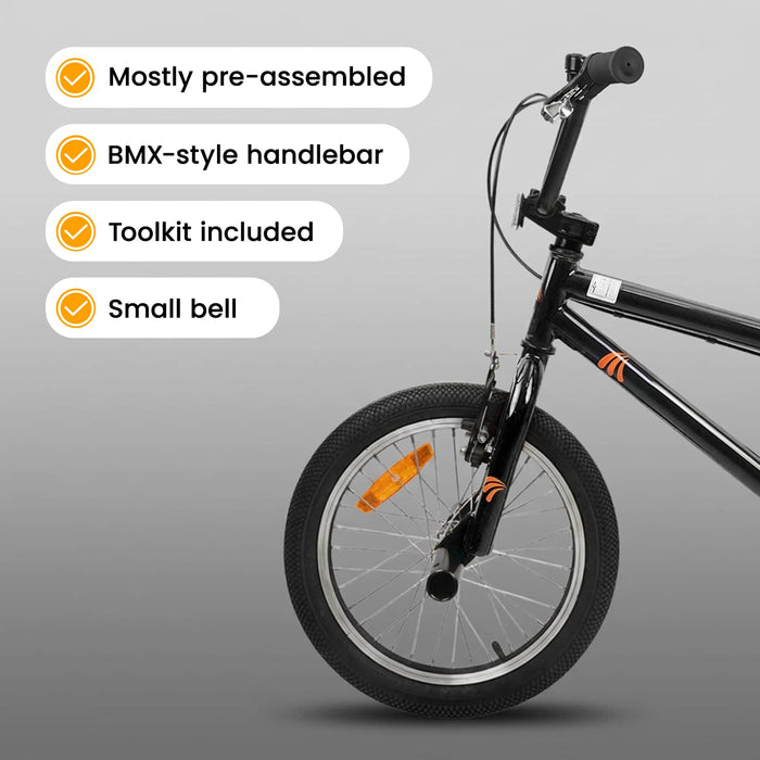 BMX 18 Inci pentru copiii de 7-10 ani Negru WALTI