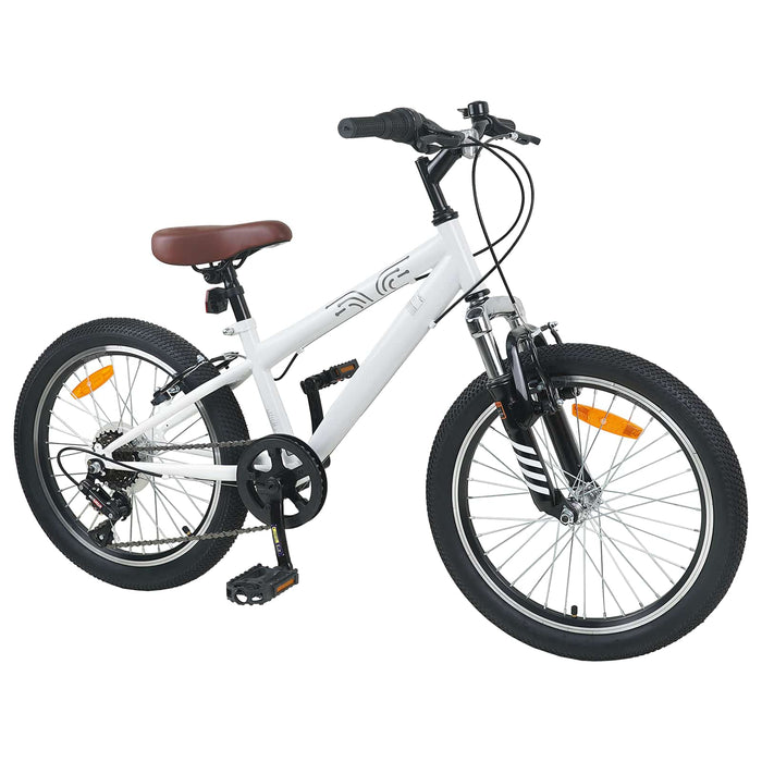 Kids Mountain Bike 24 Inci 6-Speed pentru 8-12 ani Alb - WALTI WALTI
