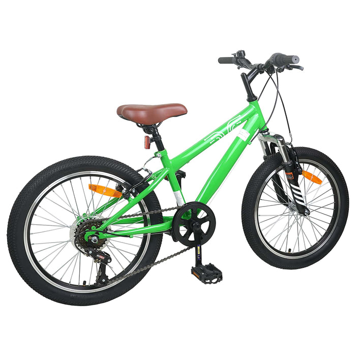 Kids Mountain Bike 24 Inci 6-Speed pentru 8-12 ani Verde - WALTI WALTI
