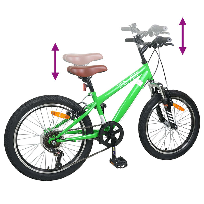 Kids Mountain Bike 24 Inci 6-Speed pentru 8-12 ani Verde - WALTI WALTI