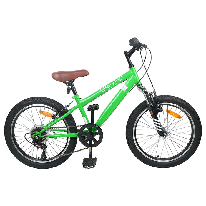 Kids Mountain Bike 24 Inci 6-Speed pentru 8-12 ani Verde - WALTI WALTI