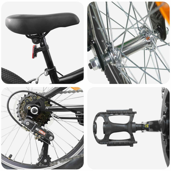 Kids Mountain Bike 20 Inci 6-Speed pentru 5-8 ani Negru - WALTI WALTI