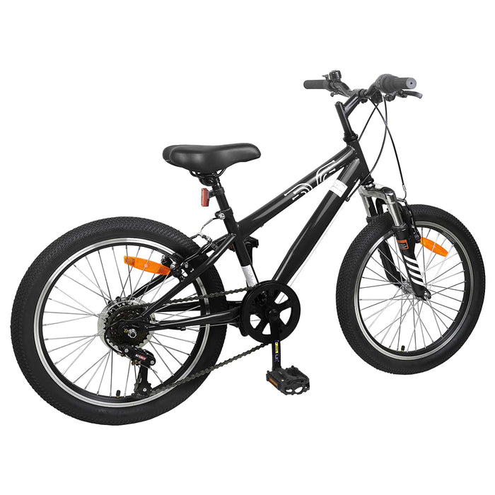 Kids Mountain Bike 20 Inci 6-Speed pentru 5-8 ani Negru - WALTI WALTI