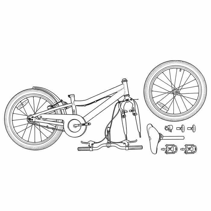 Kids Mountain Bike 20 Inci 6-Speed pentru 5-8 ani Negru - WALTI WALTI