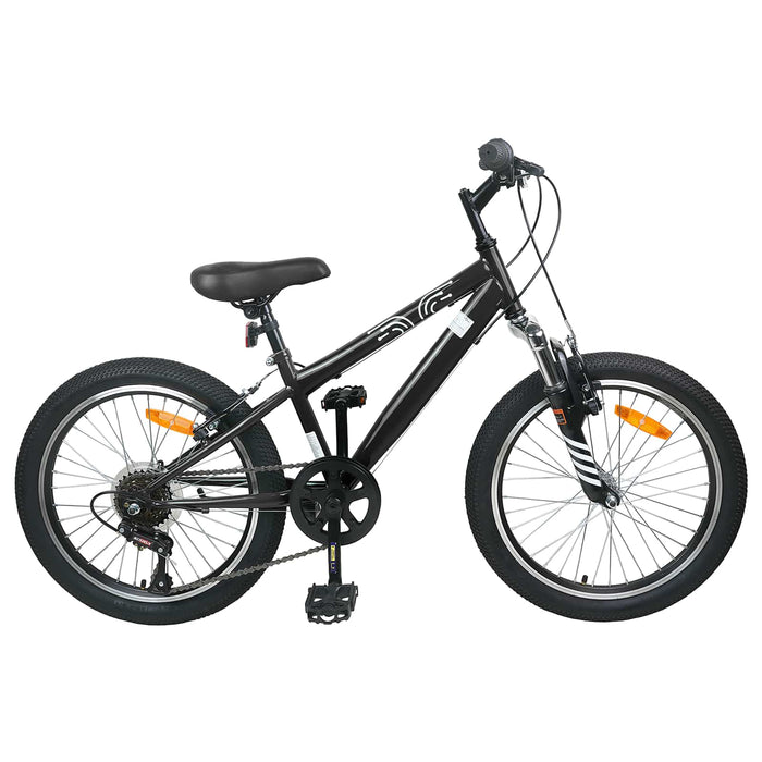Kids Mountain Bike 24 Inci 6-Speed pentru 8-12 ani Negru - WALTI WALTI