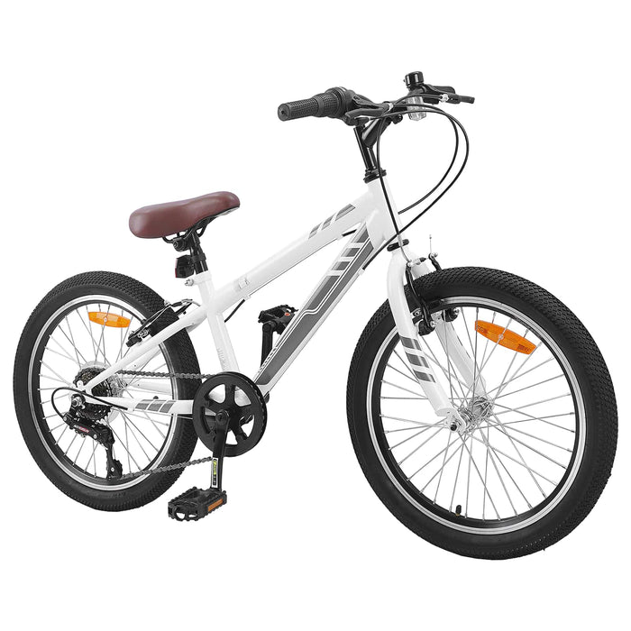 Bicicletă Montană 24 Inci 6-Speed pentru 8-12 ani Alb - WALTI WALTI