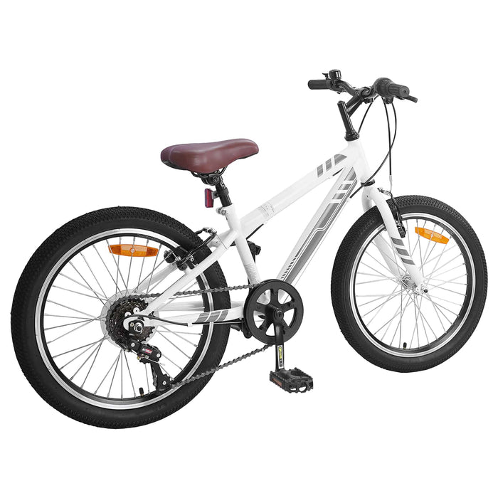 Bicicletă Montană 24 Inci 6-Speed pentru 8-12 ani Alb - WALTI WALTI