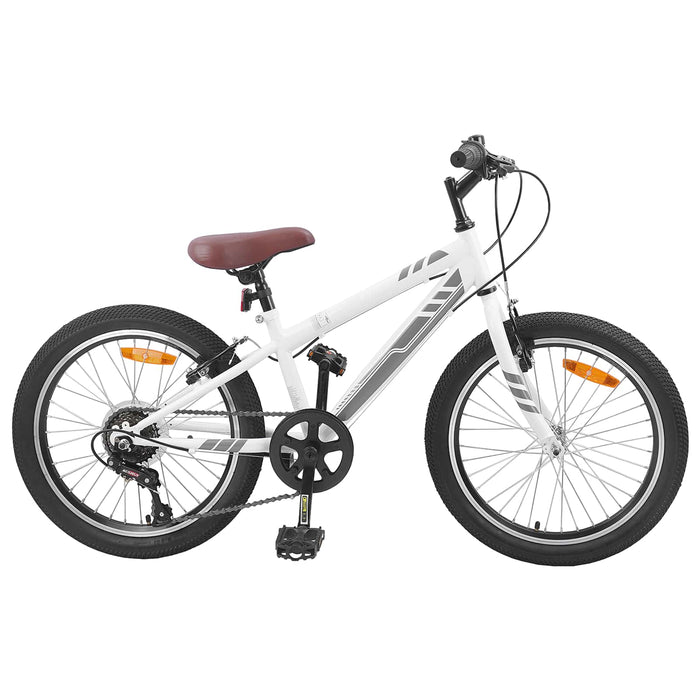 Bicicletă Montană 24 Inci 6-Speed pentru 8-12 ani Alb - WALTI WALTI