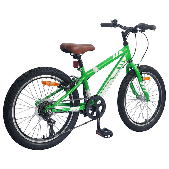 Bicicletă Montană 24 Inci 6-Speed pentru 8-12 ani Verde - WALTI WALTI