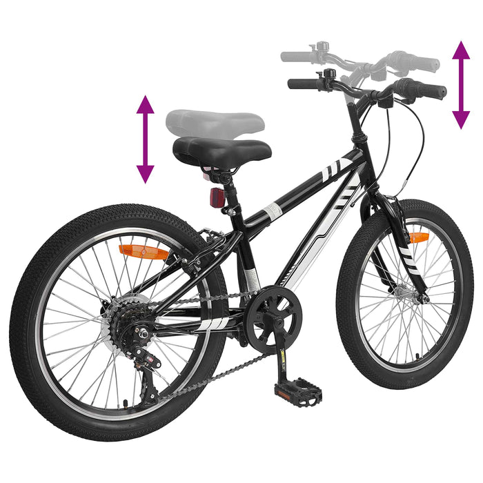 Bicicletă Montană 20 Inci 6-Speed pentru 5-8 ani Negru - WALTI WALTI