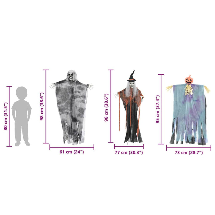 Fantoma de Halloween Suspendată 3 pcs Multicolour 77 x 98 cm - WALTI WALTI
