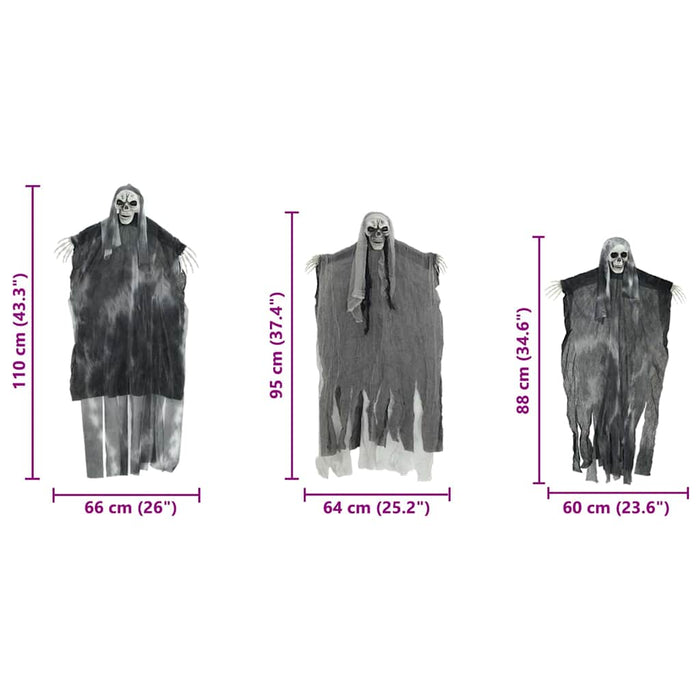 Fantoma de Halloween Suspendată 3 pcs Negru 66 x 110 cm - WALTI WALTI