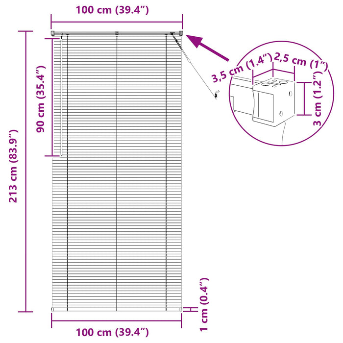 Jaluzea venetiană Manual Gri argintie 213 x 100 cm PVC - WALTI WALTI