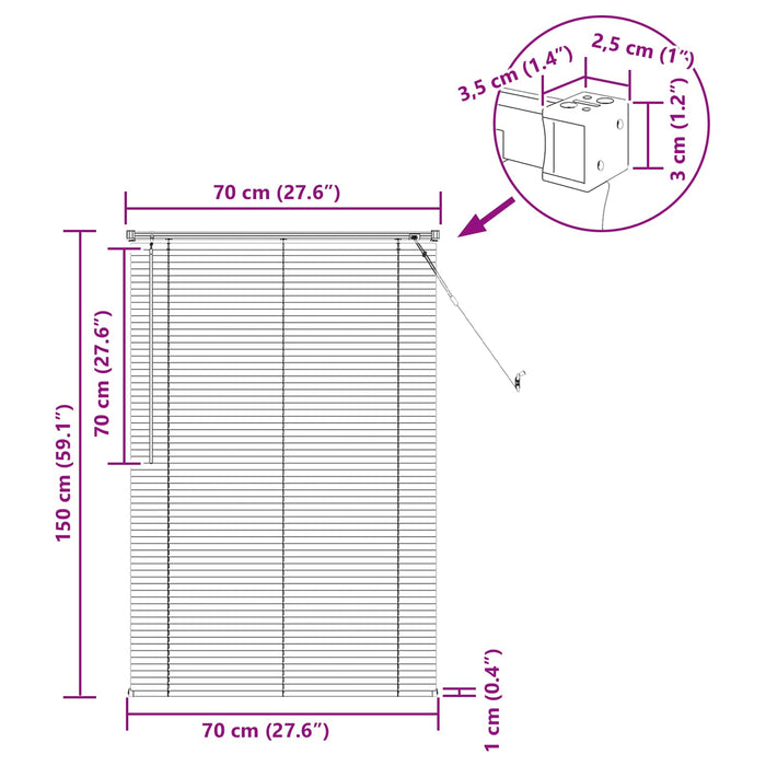 Jaluzea venetiană Manual Ajustabil Alb 150 x 70 cm PVC - WALTI WALTI