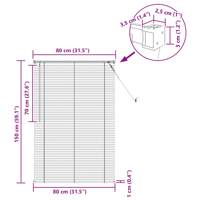 Jaluzea venetiană Manual Ajustabil Alb 150 x 80 cm PVC - WALTI WALTI