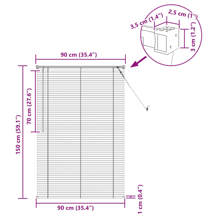 Jaluzea venetiană Manual Ajustabil Alb 150 x 90 cm PVC - WALTI WALTI