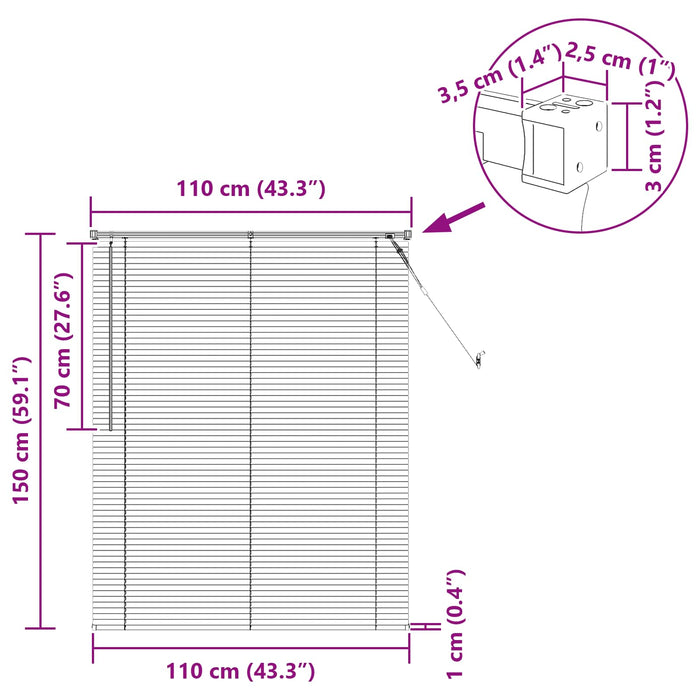 Jaluzea venetiană Manual Ajustabil Negru 150 x 110 cm PVC - WALTI WALTI
