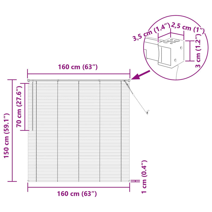 Jaluzea venetiană Manual Ajustabil Negru 150 x 160 cm PVC - WALTI WALTI