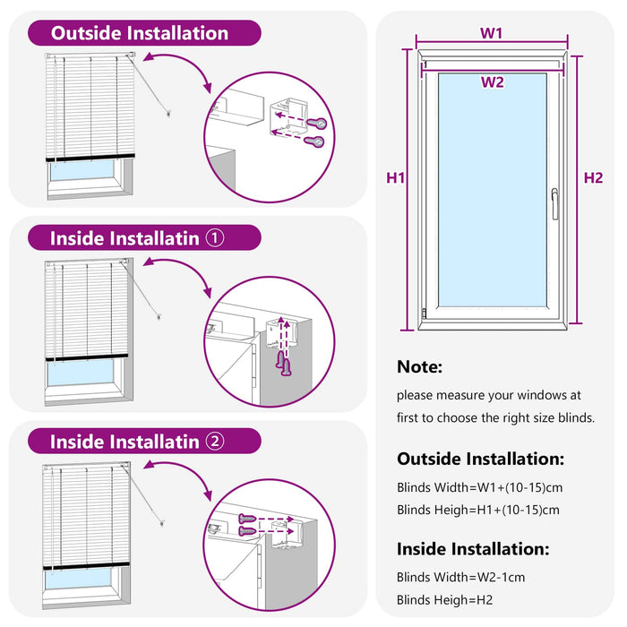 Jaluzea venetiană Manual Maro Deschis cu Model 150 x 100 cm PVC - WALTI WALTI