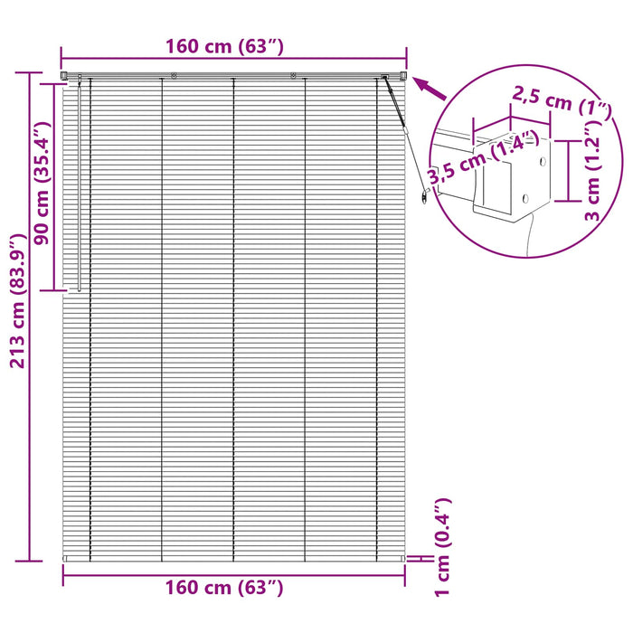Jaluzea venetiană Maro Întunecat cu Model 213 x 160 cm PVC - WALTI WALTI
