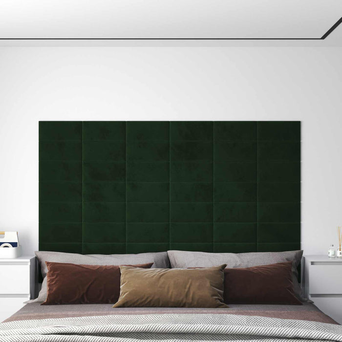 Tăblie de Pat pentru Perete 12 pcs Verde închis Catifea - WALTI WALTI