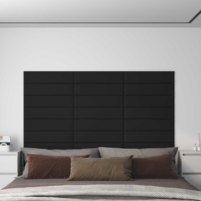 Tăblie de Pat pentru Perete 12 pcs Negru 60 x 15 cm țesătură - WALTI WALTI