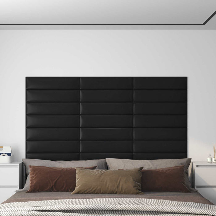 Tăblie de Pat pentru Perete 12 pcs Negru 60 x 15 cm țesătură - WALTI WALTI