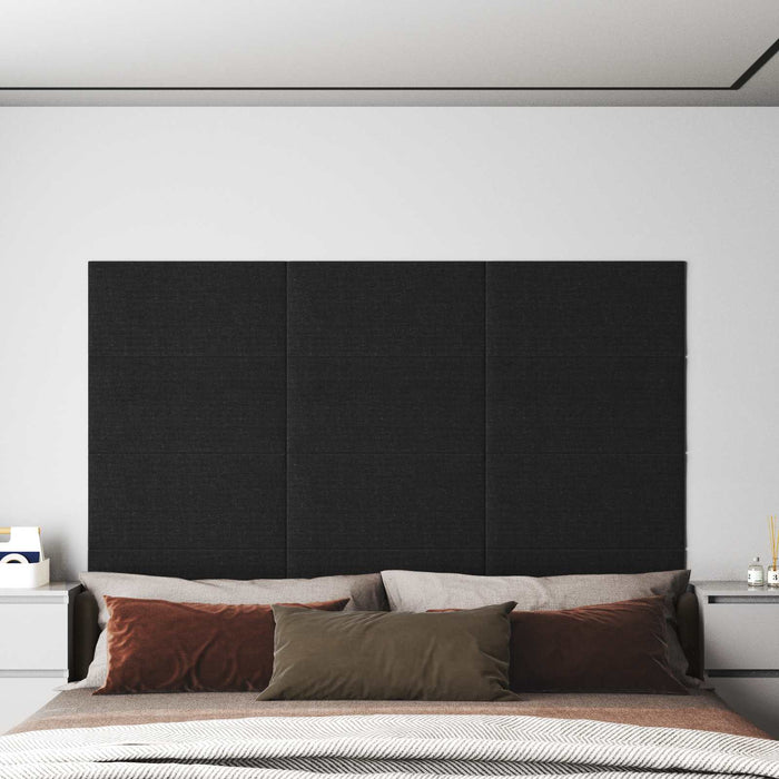 Tăblie de Pat pentru Perete 12 pcs Negru 60 x 30 cm țesătură - WALTI WALTI