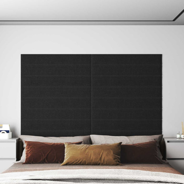 Tăblie de Pat pentru Perete 12 pcs Negru 90 x 15 cm țesătură - WALTI WALTI