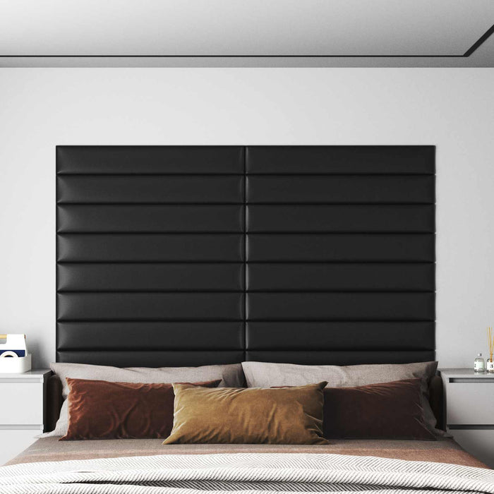 Tăblie de Pat pentru Perete 12 pcs Negru 90 x 15 cm țesătură - WALTI WALTI